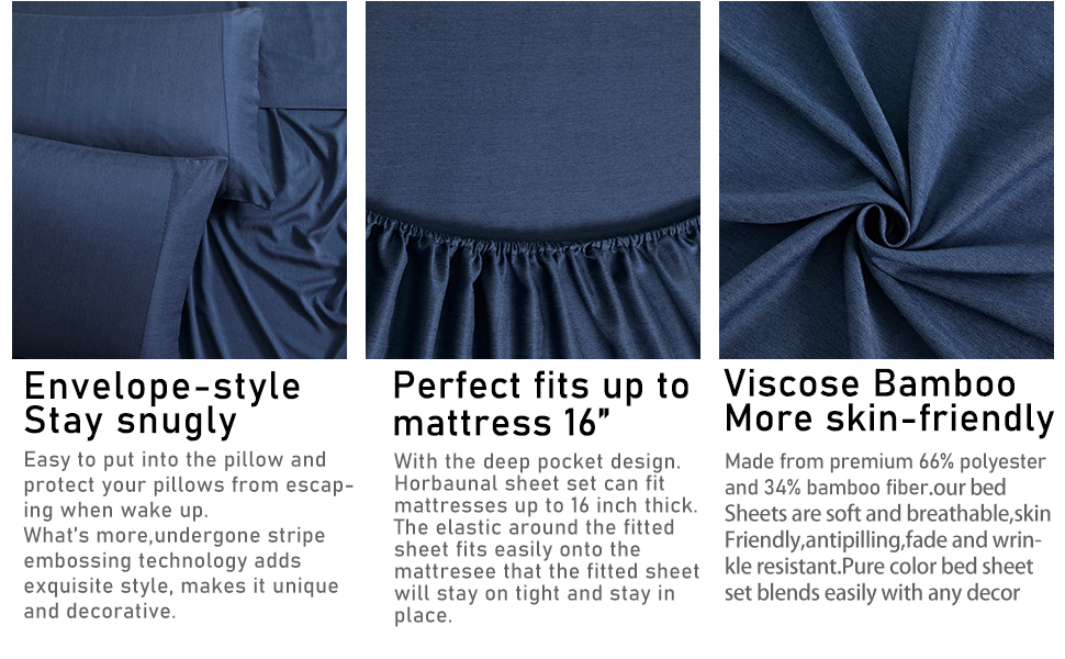 COMFLIVE Bamboo Sheets Queen Size Bed Sheet Set 100 Viscose from