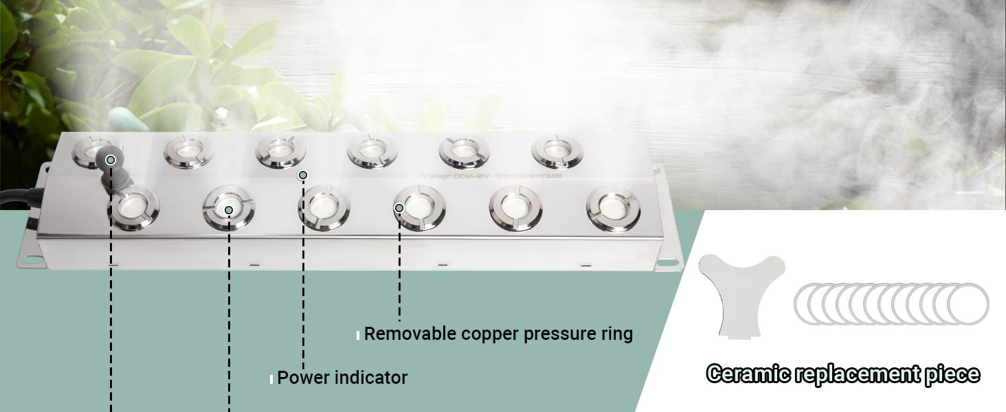 Toriexon Ultrasonic Fogger 12 Head, Ultrasonic Mist Maker w