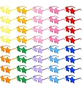 Pibupibu Wholesale 40 Pack Rimless Star Shaped Sunglasses Bulk Adults Unisex, Fun Colorful Pentag...