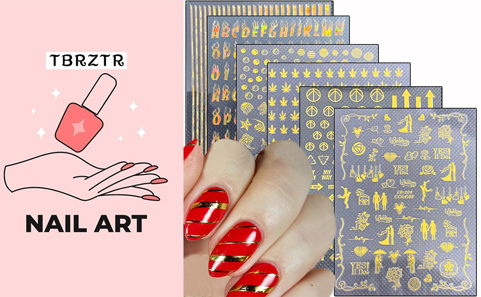 Gold Nail Art Stickers
