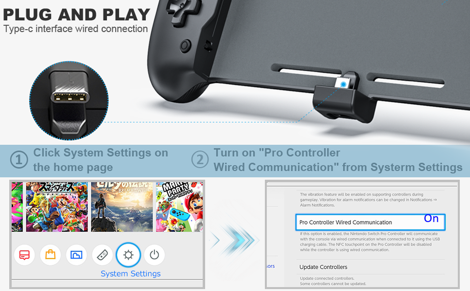 Switch OLED Grip Controller for Switch OLED Model, Switch