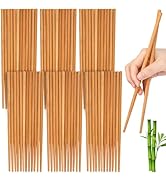 Jucoan 100 Pairs Bamboo Chopsticks Reusable, 9.5