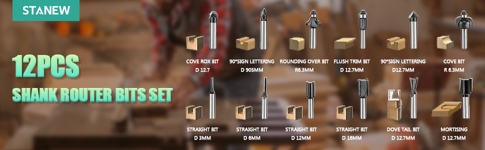 Défonceuse Verticale Electrique 1200 W 16000-30000 RPM STANEW, Profession Fresatrice Verticale Avec Set De 12 Fraises,6 Vitesses, Réglage De La Profondeur De Fraisage. 14 Défonceuse 9