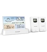 Raddy DT6 Weather Station Indoor Outdoor, Atomic Clock, Digital Color Display Indoor and Outdoor ...