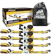 ‌XSTRAP STANDARD 4 Pack 1.5" x 16' Ratchet Straps - 1,100 lb Capacity, 3,300 lb Break Strength, H...