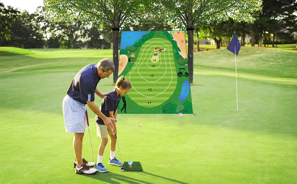 Golf Chipping Game Mat, 70"x59" Golf Practice Mat, Indoor