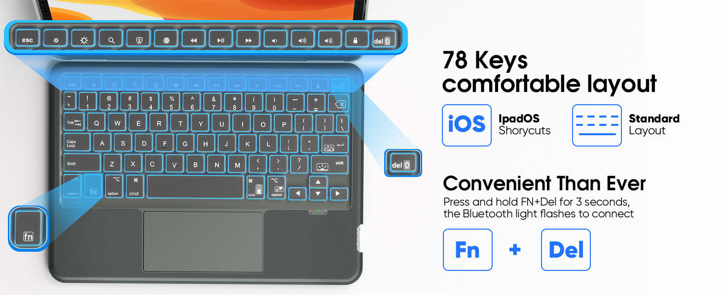 CAPNEW Keyboard Case for iPad Air 11 inch (M2) 2024