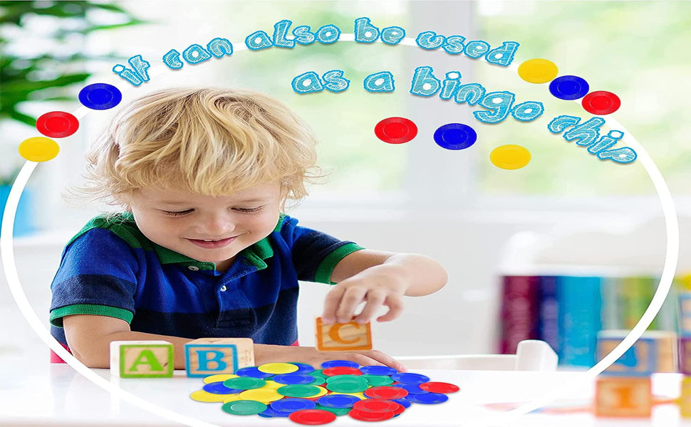 Runup 400PCS Counting Chips, 4 Colours Plastic Tokens Coins, Bulk