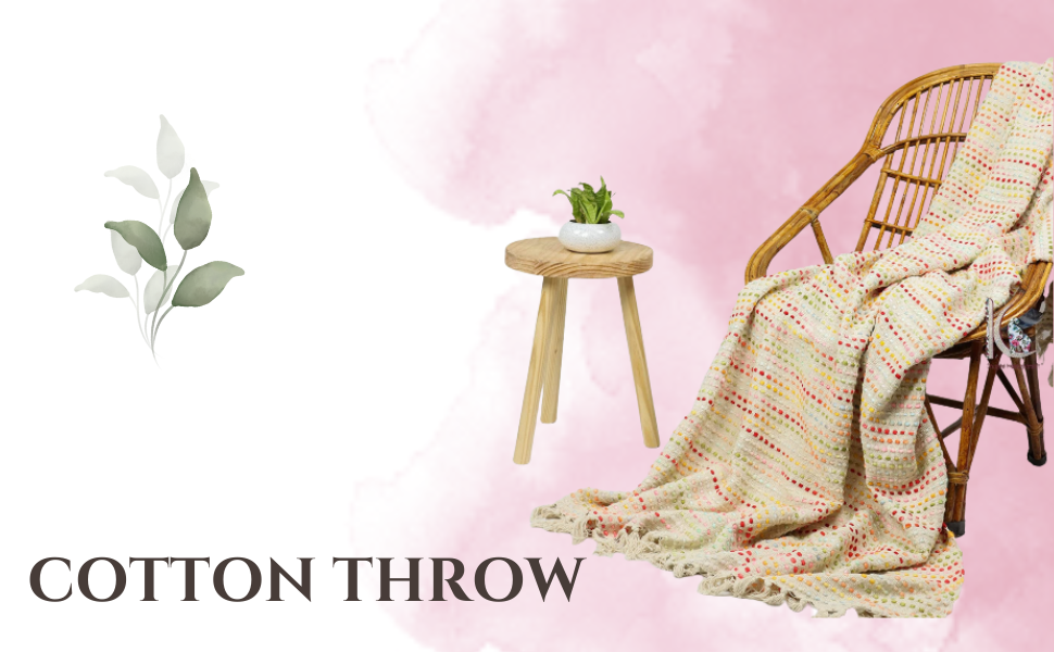 Throw 100 Cotton Sofa Throw 50 x 70 Inches Handmade Throw Cotton