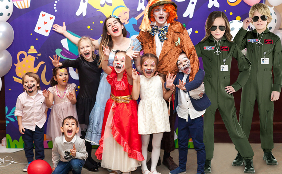 Fighter Pilot Costume for Kids, Pilot Dress Up with Sunglasses Badge