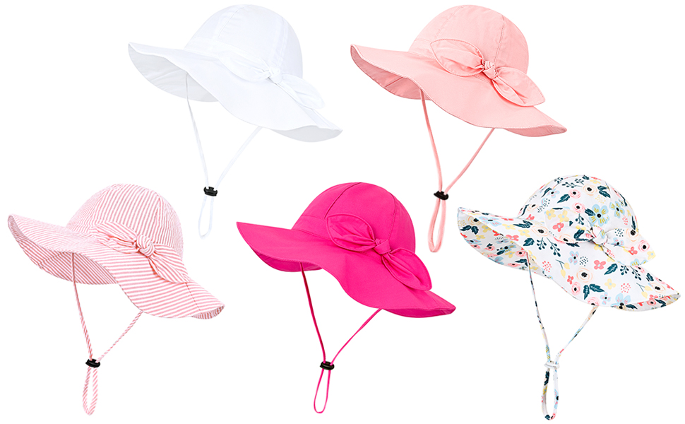 multi-colored baby girl sun hat