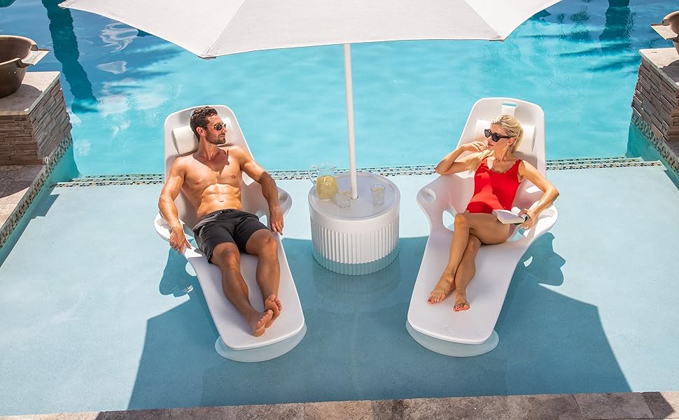 Tenjam Shayz in Pool Lounge Chairs for Sun Shelf Set of Two