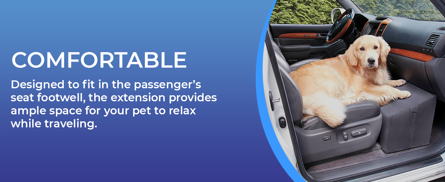 SAGEFINDS Front Seat Extender for Dogs Footwell Platform