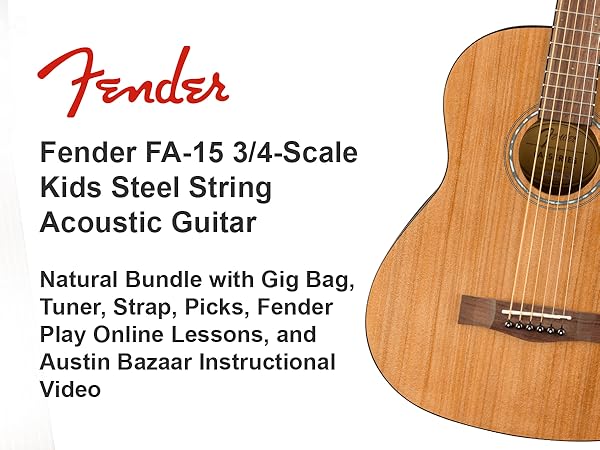 Fender ミニアコースティックギター FA-15 ナチュラル フェンダー Amazon.com: Fender FA-15 3/4 Scale Steel String Acoustic
