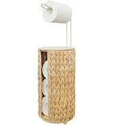 Coeusy Wicker Toilet Paper Storage with Lid,Rattan Decorative Farmhouse Holder Basket for Toilet ...