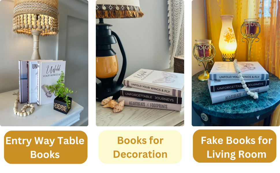 ZenSwift Decorative Books for Home Decor Set of 3