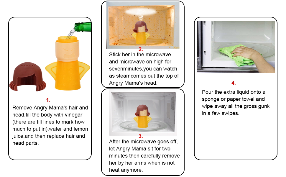 Spardar Angry Mama Microwave Oven Steam Cleaner, Microwave