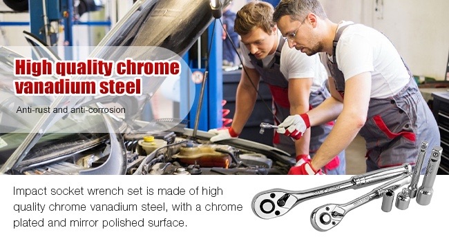 1/4" and 3/8" Drive Socket Set, 86-Piece Socket Wrench Set with Quick-Release Ratchet