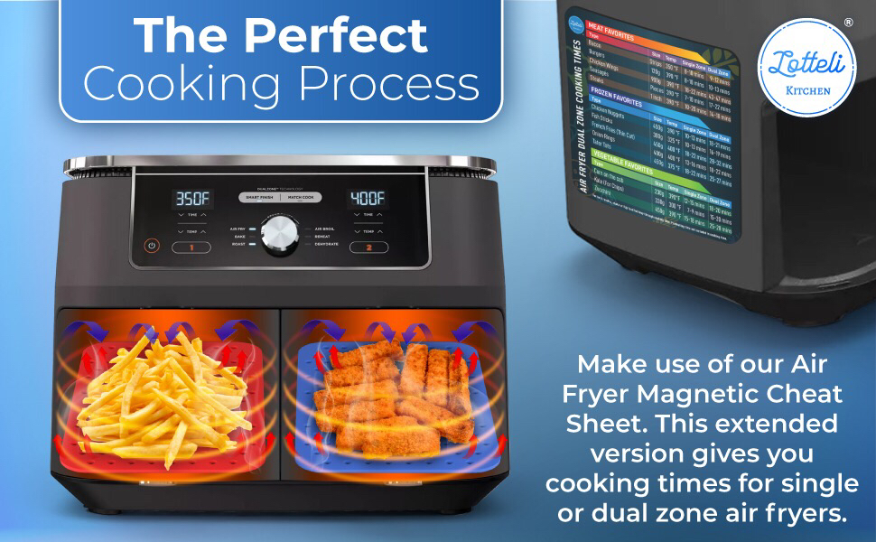 LOTTELI KITCHEN Double Basket Air Fryer Liners 4 Pack