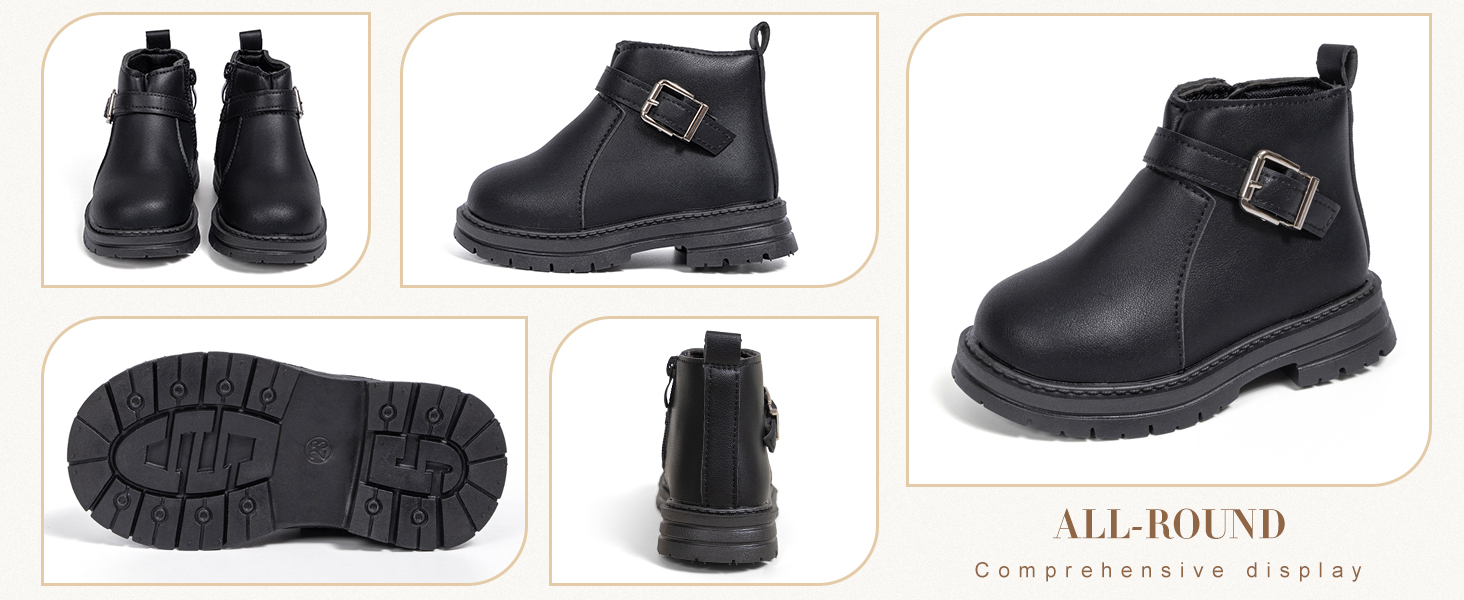 Boys Girls High Top Leather Ankle Boots