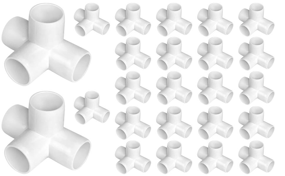 24 Pack 4 Way 1/2 Inch PVC Fittings, Dveda PVC Elbow Fittings PVC Pipe