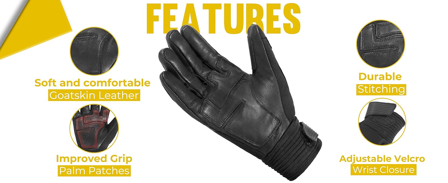 Mens Riding Gloves, Comfortable Driving Glove for Road Racing, Cycling