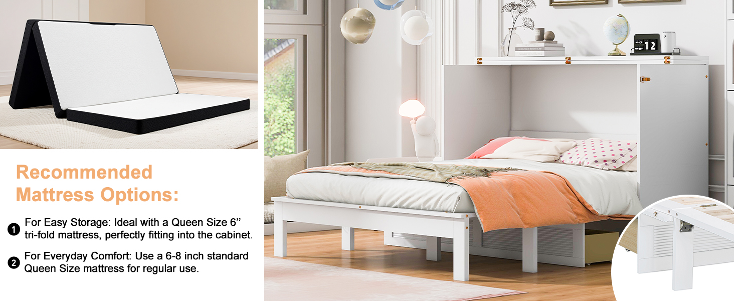 howcool Queen Murphy Bed Cabinet