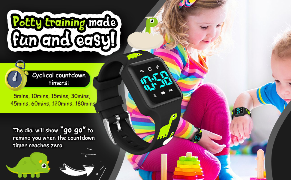A ALPS Kids Potty Training Watch, Waterproof Digital