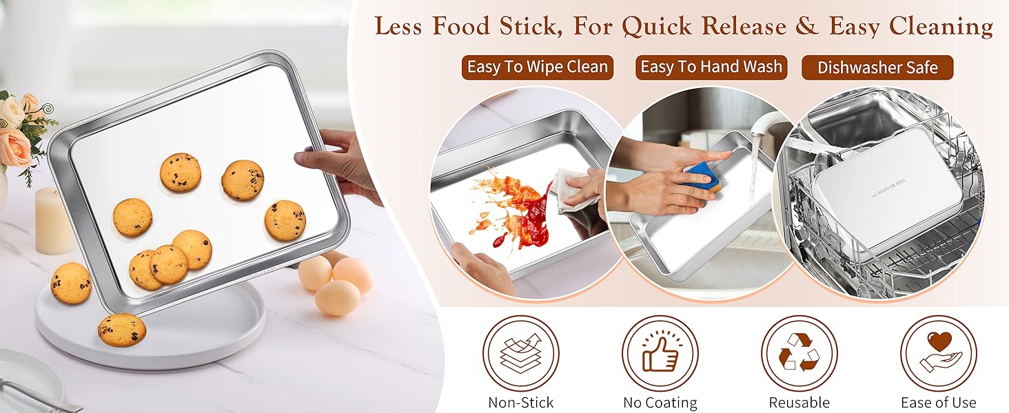 Stainless Steel Baking Sheet Pan Set of 3