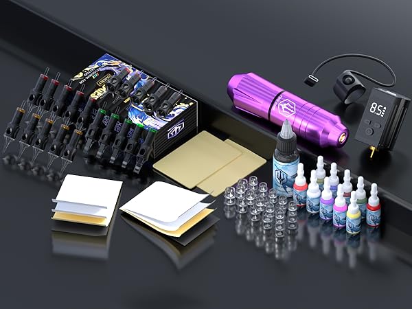 Amazon.com: POSEIDON Wireless Rotary Tattoo Machine Kit with