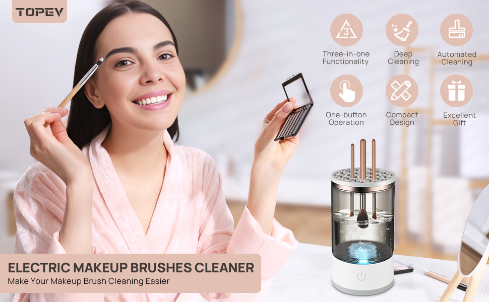 Electric Makeup Brushes Cleaner,Portable USB Reusable Make Up Brush