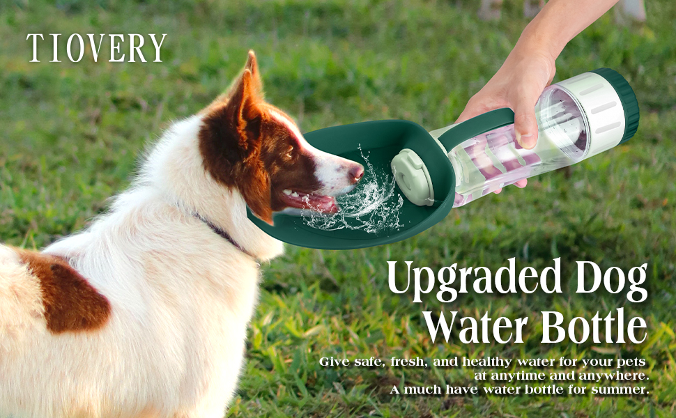 TIOVERY Dog Water Bottle Dispenser for Walking, Pet Water