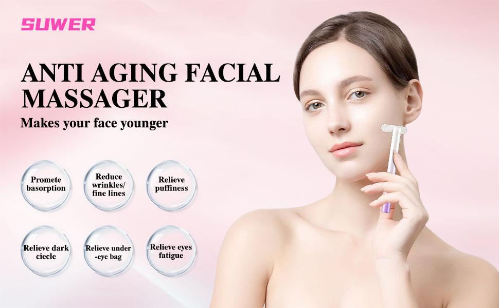 Suwer Facial Wand 4 in 1, Red Light Therapy for Face