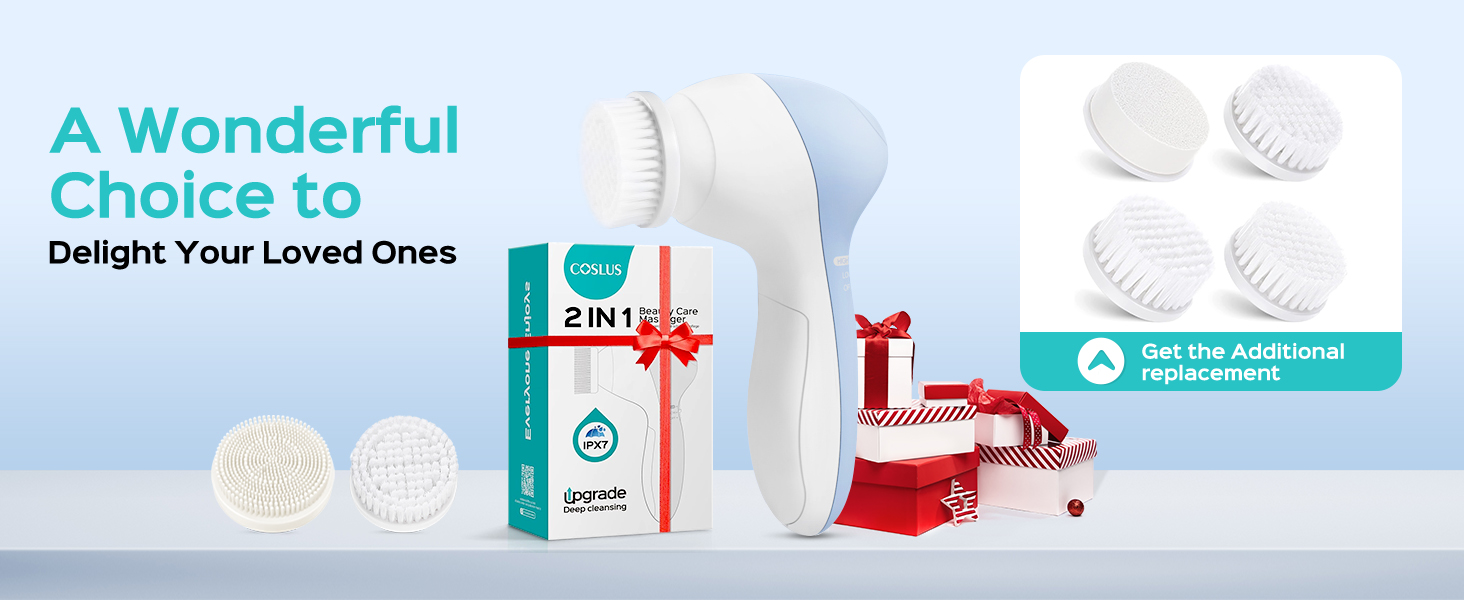 Side view of face scrubber device