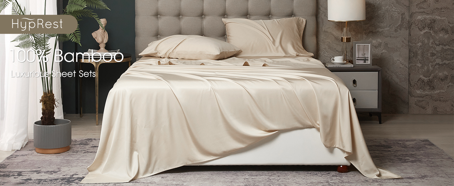 HYPREST King Size Bamboo Rayon Sheet Set - Deep Pocket Fits 18"-24" Mattress, Luxury Silky Soft Cooling Bed Sheets, Perf 7c9209f5 Fbc9 4443 8fe4 1887cc5aa087. CR0,0,1464,600 PT0 SX1464 V1