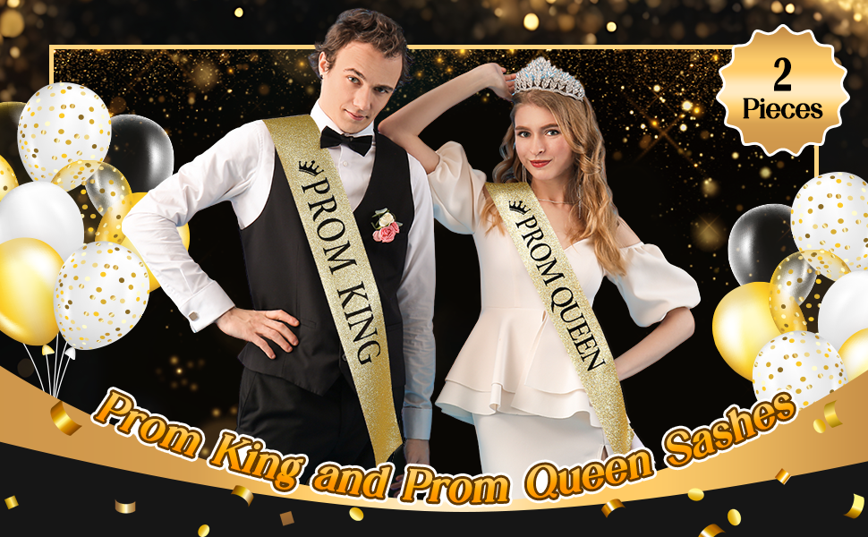 Lyrow 2 Pcs Prom King and Queen Sashes, 2025 Graduation