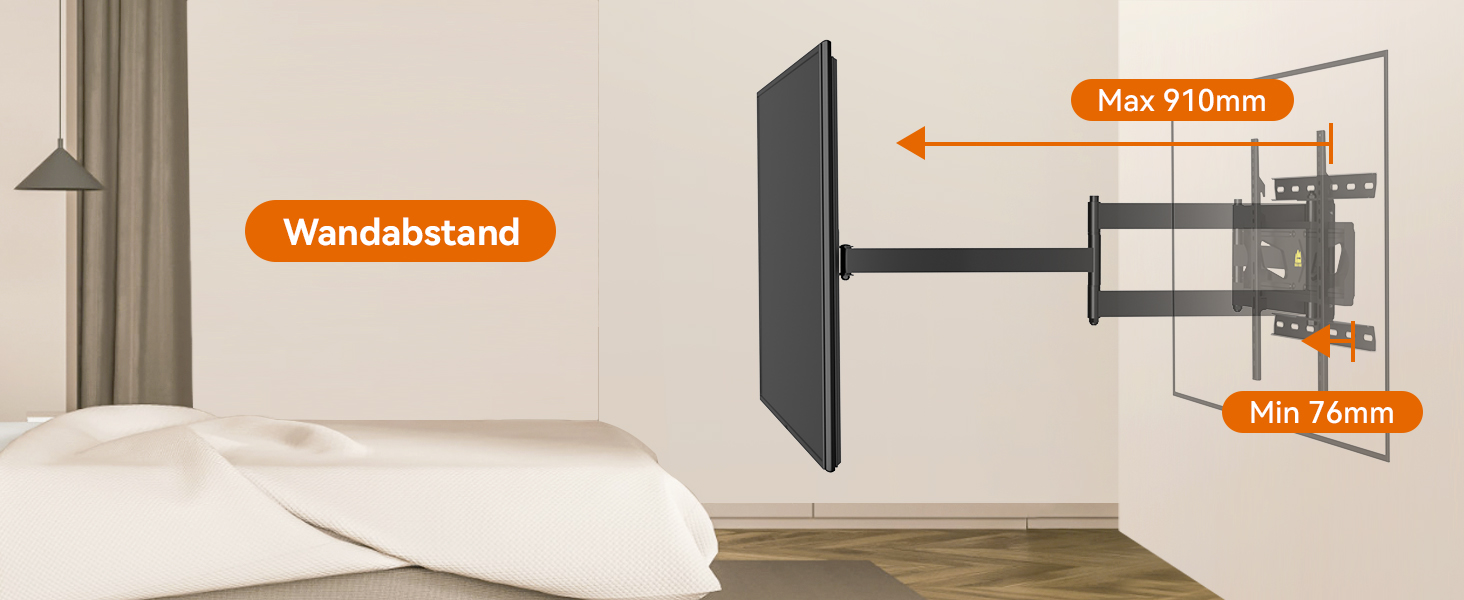 Tv Wandhalterung 65 Zoll 90 Grad Schwenkbar www.amazon.de