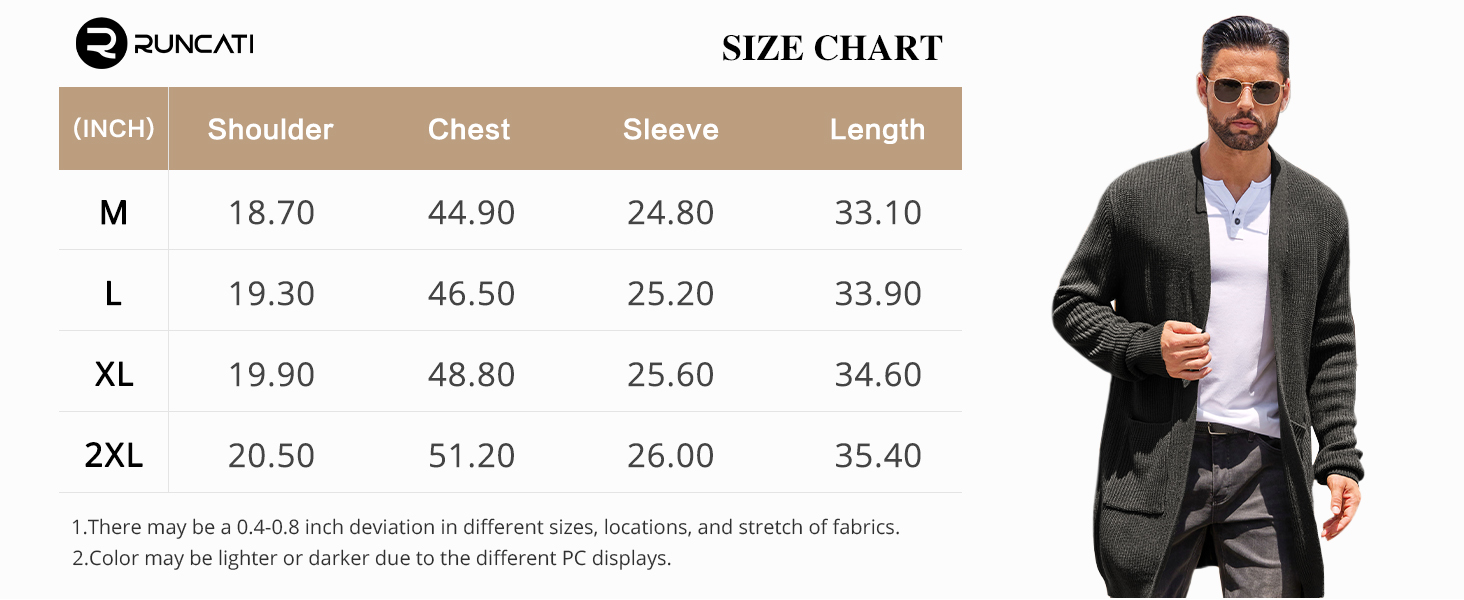 Mens Cardigan Sweater Casual V Neck Open Front Ribbed Long Winter Sweaters