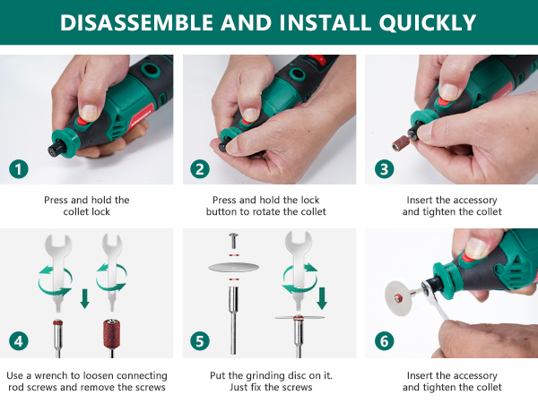 tchikaページ HYCHIKA 180W Rotary Tool, Variable Speed Rotary Tool Kit