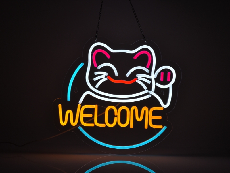 Amazon | JOMOBUTY ネオンサイン 招き猫Welcome 多階段調光可