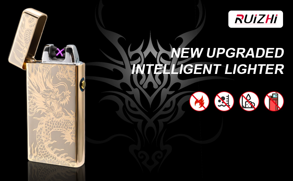 RUIZHI Electric Lighter with Display, USB Rechargeable Electronic