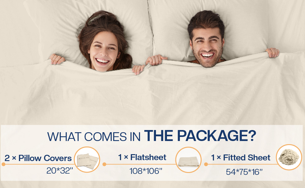 Gotu 100 Egyptian Cotton King Size Bed Sheets Long Staple, Satin