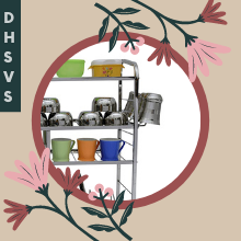 Multipurpose Storage Rack Steel Shelf Wall Mount stand Kitchen 3Utensils Dish RackSPN-MN1C6C