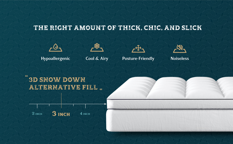 Texas Linen Co. Full Cooling Mattress Topper, PillowTop