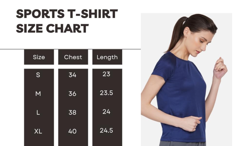 Sports T-shirt Size Chart