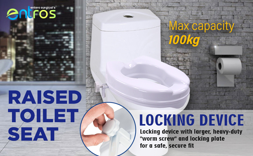 entros 4Inches Without Lid Toilet Commode Seat Raiser Elevator