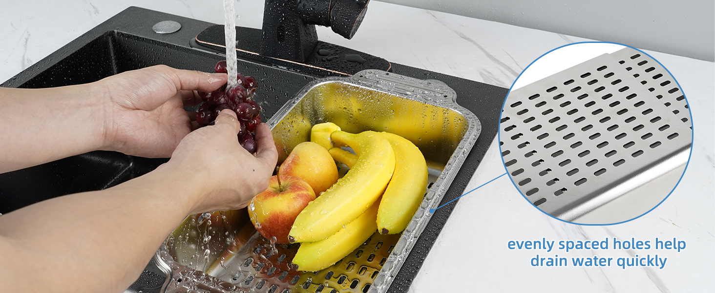 Over the Sink Colander Strainer Basket ALL METAL