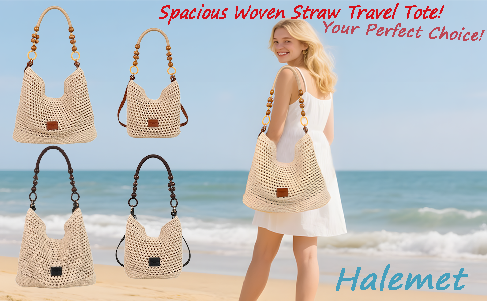 Woven Straw Tote Bag