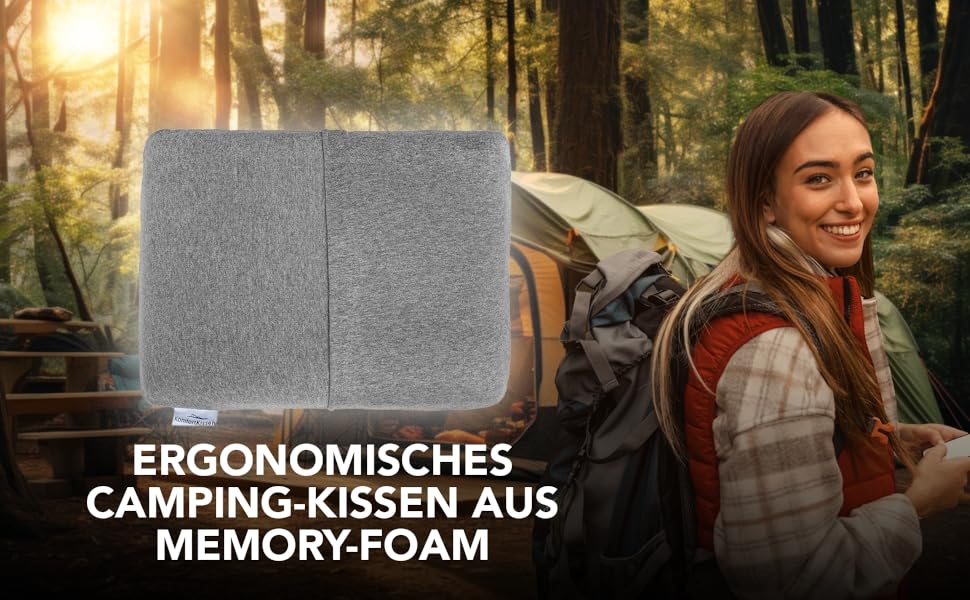 Oreiller gonflable avec taie d'oreiller confortable et douce pour que vous puissiez faire du camping