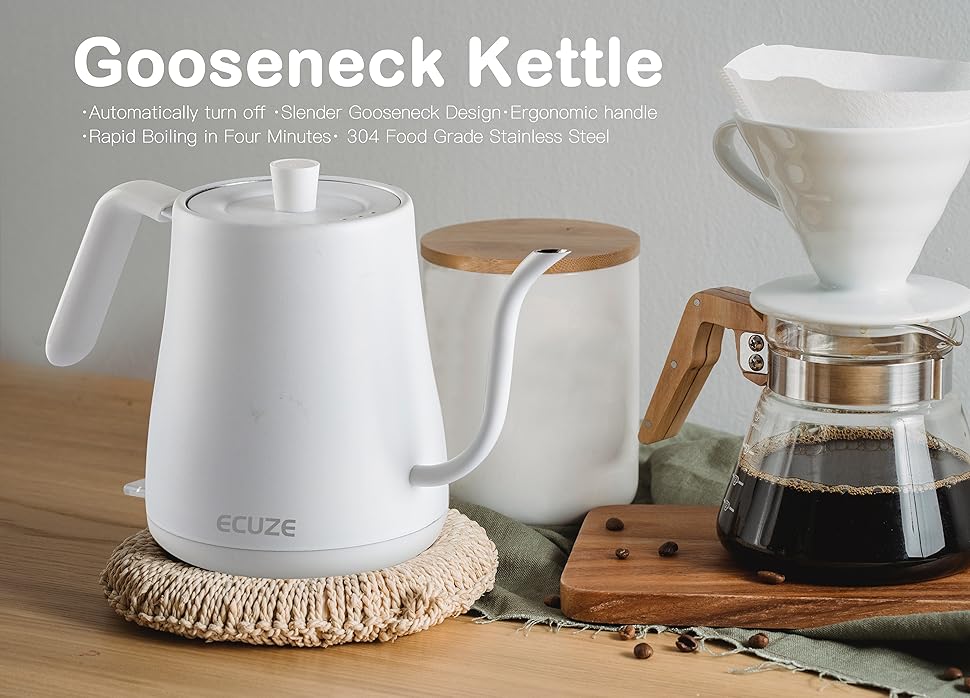 ECUZE Gooseneck Electric Kettle, Pour Over Coffee and Tea